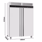 Upright Fridge Stainless steel ECO - 1180L - with 2 doors - On castors - Lockable