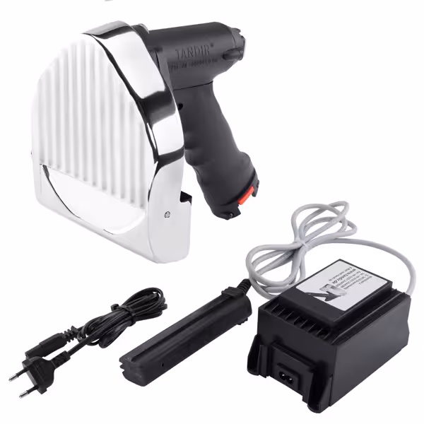 TANDIR® | Commercial Electric Kebab Knife / Slicer II 140 – Ø140 mm – incl. 15V PSU (2m) & 2×6.3A fuses & Sharpening Stone