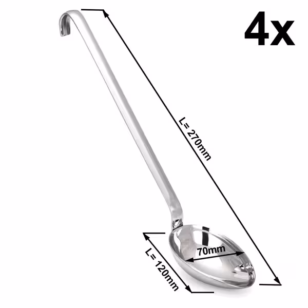 (4 قطع) مغرفة تقديم - طول 270 mm - ستانلس ستيل