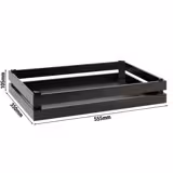 Cassetta in legno - SUPERBOX - Legno - Nero - 555x350mm - Altezza: 105mm - compatibile con GN 1/1