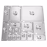 Tampa de aço inoxidável GN 2/3 - com encaixe para colher