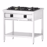 Commercial Gas Range – 17 kW – 2 Burners – Open Design with Undershelf & Drip Tray