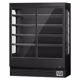 Murale Refrigerato Professionale - 1524mm - 693l - +1°/+5°C - con 2 porte a battente in vetrocamera & 4 ripiani - Nero