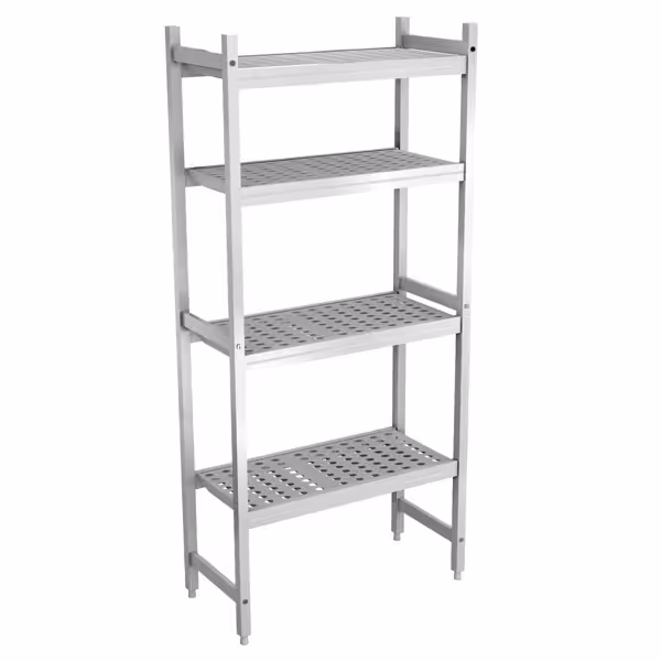 وحدة رفوف ألمنيوم - بداية - 771x1685mm - عمق: 360 mm - 4 رفوف - الحمولة: 450 kg
