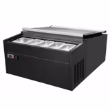 Tafelmodel ijsvitrine - 772mm - Statisch - met 3x 5 liter vaten - Deksel openend naar de seriekant
