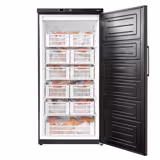 Voorraad Vrieskast RVS ECO - 600l - met 1-deurs dichte deur & 5 roosters - binnenzijde kunststof - zwart