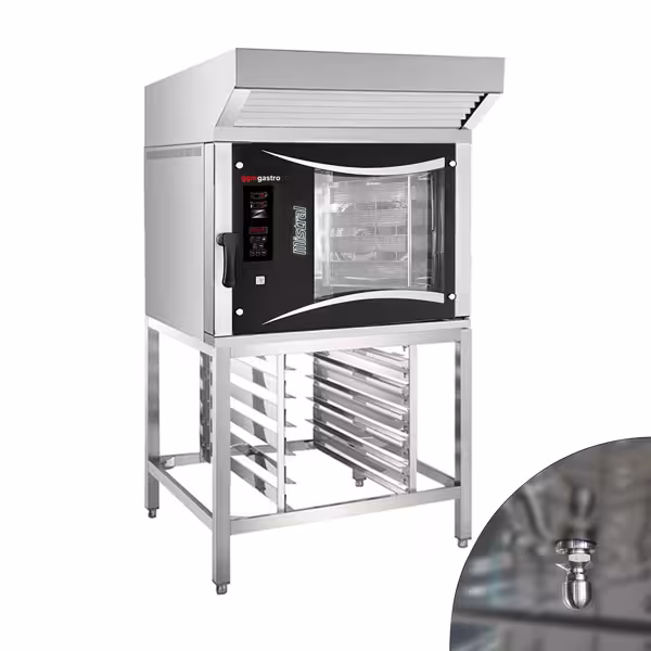 Bakkerij elektrische combisteamer - Digitaal - 5x EN 800x400 - incl. afzuigkap, onderstel & wassysteem