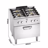 Gas Oven Range - 28.68kW - 4 burners - with Electric Oven Convection Oven - 4.68kW
