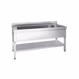 Vaskeborde til gryder med underhylde 1,2 m - 1 vask L 95 x B 42 x D 35 cm