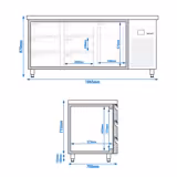 Koelwerkbank PREMIUM - 1865x700mm - met 1 deur - met 6 lades