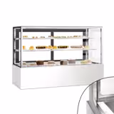 Dik Tip Soğuk Teşhir Dolabı - 725L - 1800mm - Önde kapalı panel & arkada sürgülü cam kapı