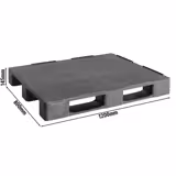 (12 szt.) Paleta plastikowa EUR z recyklingu PREMIUM - 1200x800mm - Nośność: 650kg - Szary ciemny - pełna