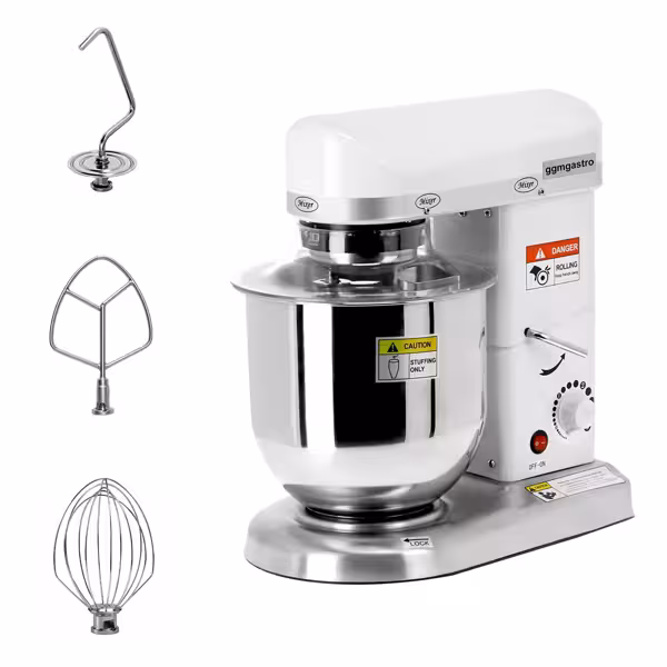Countertop Commercial Planetary Mixer - 7L - 500W - incl. 3 attachments
