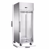 Bäckerei-Kühlschrank Edelstahl ECO - EN 600x800 - 800 Liter - mit 1 Glastür