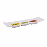 (6 stuks) Dompelbak - CASUAL - Melamine - 290x90mm - voor 3 dips - Wit