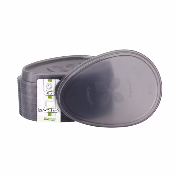 (60 stuks) Herbruikbare deksels - grijs - geschikt voor herbruikbare menucontainers 275x200mm