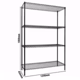 Prateleira de aço - 1200x450mm - 4 prateleiras - Preto