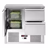 Koelwerkbank ECO - 903x700mm - 240 liter - met 1 deur - met 2 lades