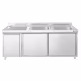 Spülschrank PREMIUM - 1800x700mm - mit Abfallbehälter & 2 Becken rechts