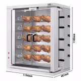 Elektromos grillcsirke sütő - 16,5 kW - 5 nyárs - 30 csirkés