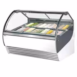 Ice Cream Serve Over Counter | NOLAN - 1730mm - Ventilated cooling - with LED lighting - for 18 x 5 litres Napoli pans - White