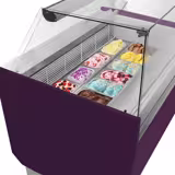 Commercial Ice Cream Display Freezer Liam - 1560mm - with LED lighting - for 13 + 13 containers - purple