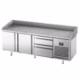 Table réfrigérée à pizza Premium PLUS - 1980 x 700 mm - avec 2 portes et 2 tiroirs