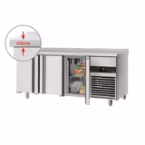 Kühltisch PREMIUM - 1860x600mm - mit 3 Türen - mit Aufkantung