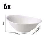 (6 pcs) Bowl - White Delight - Porcelain - 700ml - 250x160mm - White