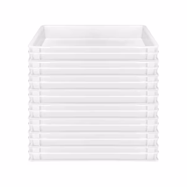 (8 Stück) Teigbehälter - EN 600x400 - Polypropylen - Weiß