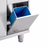 Dřezová skříňka ECO - nerezová ocel - 1200x700 mm - s košem na odpad - křídlové dveře - s odkapávací plochou vpravo - s 1 dřezem vlevo