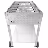 Barbacoa de gas de piedra volcánica - 10kW - 700mm - De pie - 560 fondo - 3 quemadores - incl. bastidor inferior con 2 ruedas, parrilla, bandeja, plancha para parrilla, cajón recogegrasas, encendido piezoeléctrico