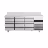 Commercial Counter Fridge PREMIUM - 1865x700mm - with 9 drawers - with upstand - capacity 474 litres