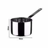 (6 sztuk) Rondel z uchwytem / garnek do serwowania – POLARIS – stal nierdzewna – 0,36 l – Ø 90 mm