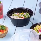 (300 pcs) Food Lidding Tray Polypropylene - 1000ml - Round - Black