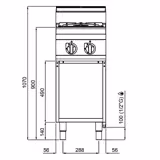 Gasherd - 9,5 kW - 2 Brenner
