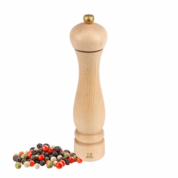 (6 pieces) PEUGEOT | CLERMONT - Pepper mill - natural wood - Height: 240mm