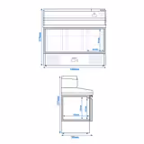 Pizzawerkbank PREMIUM - 1400x700mm - met granieten werkblad - met 3 deuren - incl. opzetkoelvitrine - 6x GN 1/4