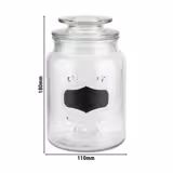 (6 pcs) Tumbler - NOTE - 1 l - Clear - incl. glass lid with seal & labelling area