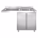 Lava-loiça com armário em aço inoxidável PREMIUM - 1400x700mm - 1 cuba à direita
