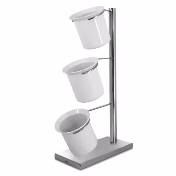 Besticklåda - med 3 fack - 130x270 mm - Höjd: 550 mm - rostfritt stål
