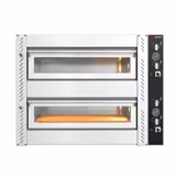 Electric Deck Pizza Oven - Twin Deck - Refractory Stone Deck - 4+4 - Ø 25cm (10") - 230V 3 Phase - Mechanical Controls - up to 450°C