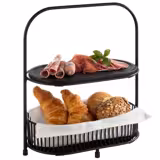 (6 uds) Bandeja de autoservicio - Melamina - SLATE - 280x155mm - Altura: 10mm - Negro - apilable - apta para lavavajillas