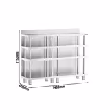 Table de préparation de cocktail - Acier inoxydable - 1400x600mm - avec étagère basse