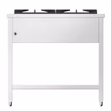 Gas Hob - 17kW - 2 burners - with open base shelf - with drip tray