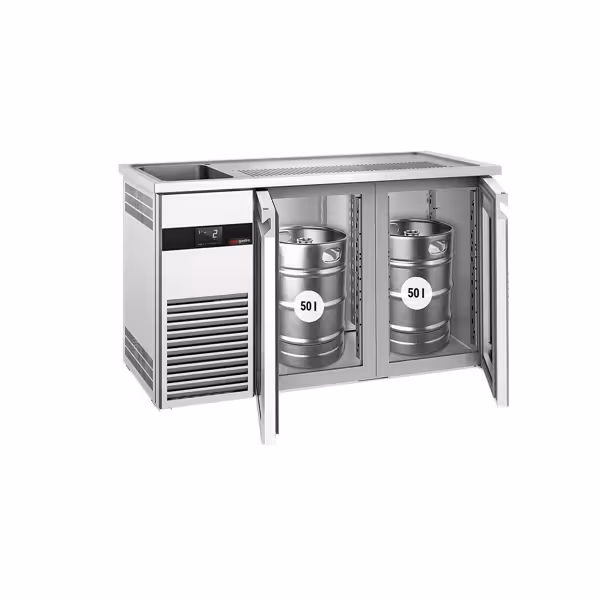 Barkoeling PREMIUM - 1550x700mm - 2 glazen deuren