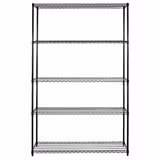 Étagère en acier - 1200 x 450 mm - 5 étagères - Noir