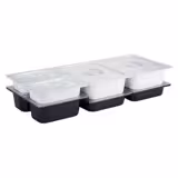 (6 stuks) polycarbonaat - GN-deksel GN 1/4 - hoogte: 27mm - 265x163mm - transparant