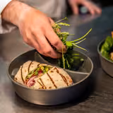 (12 pièces) Barquette de menu réutilisable – 1,1 litre – Ronde – Gris