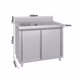 Spoelkast ECO - RVS - 1000x700mm - met 1 spoelbak links